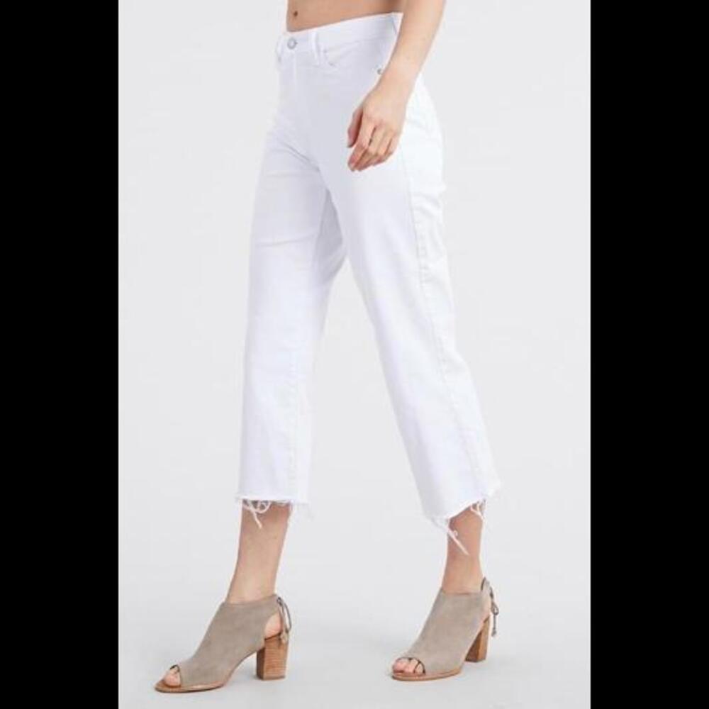 Judy Blue White Cropped Raw Hem Jeans- Size 9 - Picture 2 of 3